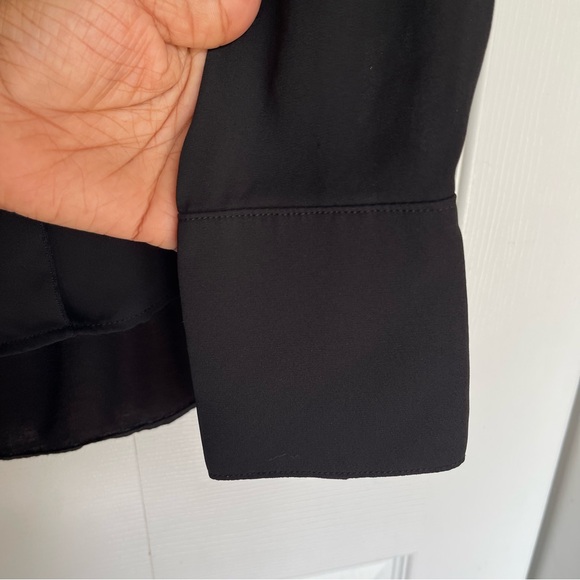 LOFT Women Black Long Sleeve Blouse Small - Picture 8 of 15